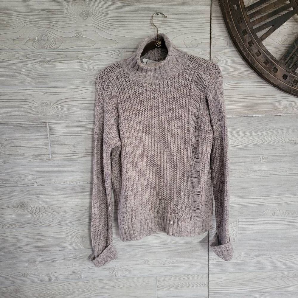 Express Mock Neck Distressed Wool Blend Sweater SZ M NWT
